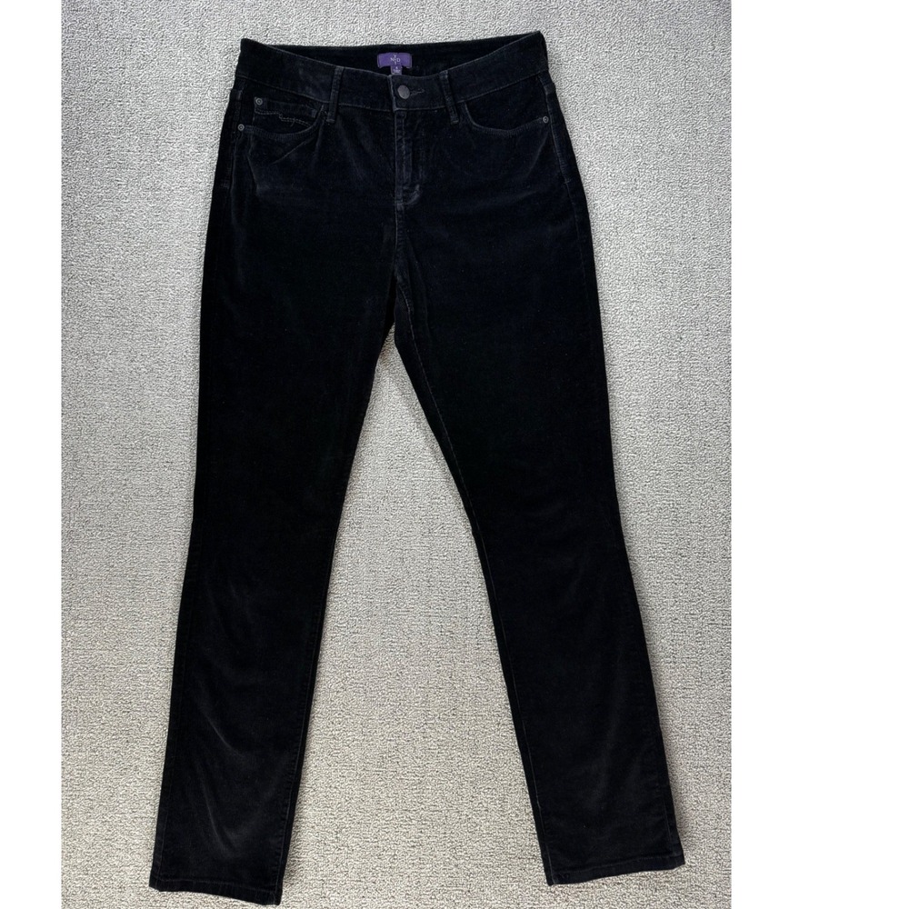 NYDJ Corduroy Pants Womens 4 Black Legging Lift Tuck Tech Slim Business Casual‎